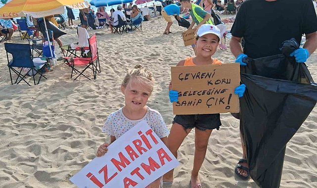 Çevre bilincine dikkat çekmek için Saros Körfezi'nde temizlik yaptılar