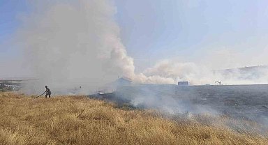 Çıkan arazi yangını büyümeden söndürüldü