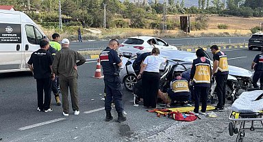 D100'de otomobil su kanalına çarptı: 2 ölü, 4 yaralı