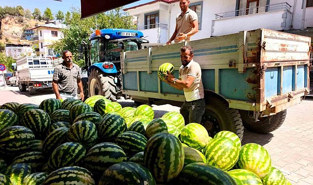 Doğallığıyla damaklarda iz bırakan Hıdıroz Karpuzu tezgahlarda yerini aldı