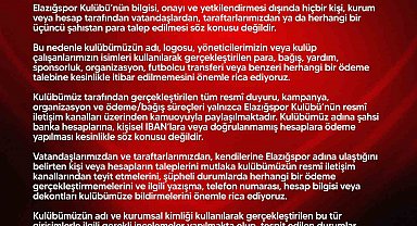 Elazığspor'dan dolandırıcılık uyarısı
