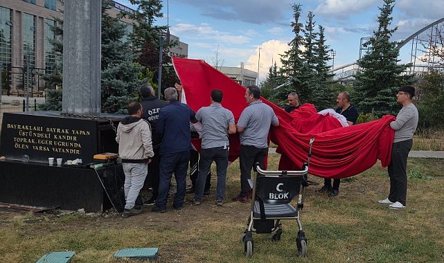 Erzurum'da bayrak sevgisi tek yürek oldu: Vatandaş ve görevliler ele ele verdi