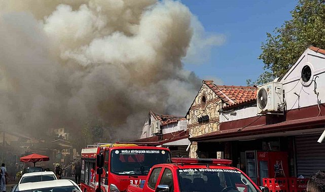 Fethiye Balık Hali'nde çatı yangını