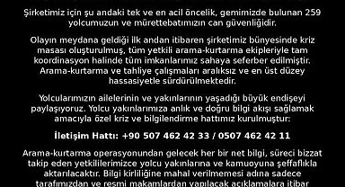Filo Denizcilik'ten Girne açıklarındaki kaza sonrası açıklama: Yolcu yakınları için kriz ve bilgilendirme hattı kuruldu