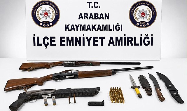 Gaziantep'te 3 adet ruhsatsız tüfek ele geçirildi: 1 gözaltı