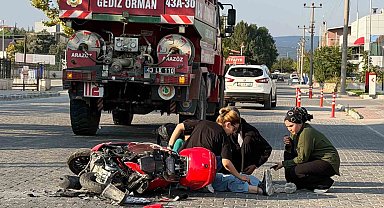 Gediz'de arazöz ile motosiklet çarpıştı: 1 yaralı