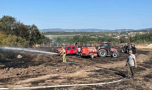 Gönen'de kırsal alanda çıkan yangın söndürüldü
