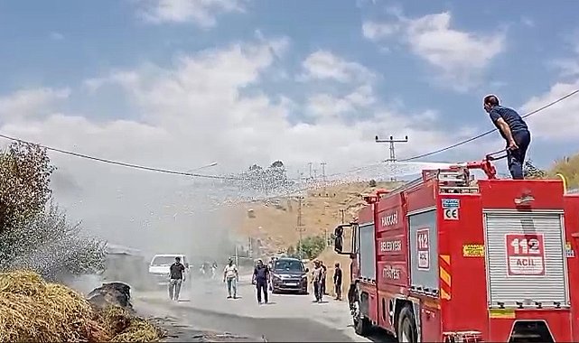 Hakkari'de saman balyaları alevlere teslim oldu
