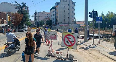 Halkevi inşaat bölgesinde ulaşım kargaşası