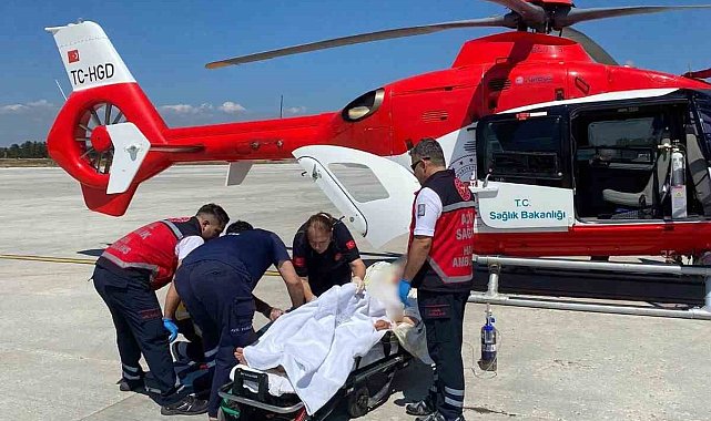 Helikopter ambulans 72 yaşındaki hasta için havalandı