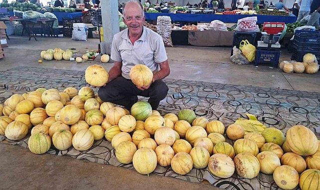 Hisarcık'ta yerli kavunlar kapış kapış satılıyor