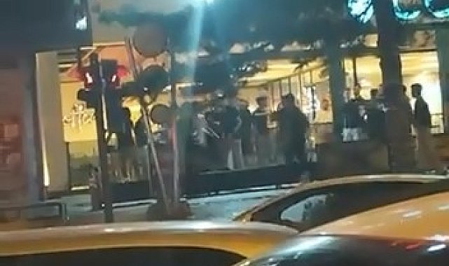 İki grup arası kavga kamerada