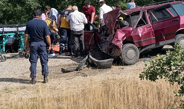 İki otomobil çarpıştı: 1 ölü 5 yaralı