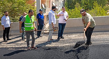 İzmir Narlıdere'de asfalt çalışmaları hız kesmeden sürüyor