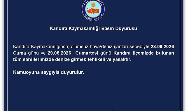 Kandıra'da denize girişler iki gün süreyle yasaklandı