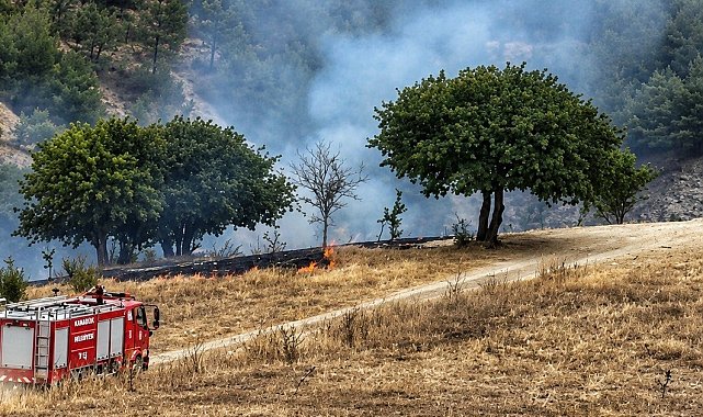 Karabük'te anız yangını ormanlık alana sıçramadan söndürüldü