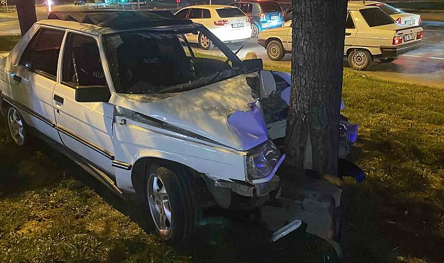 Karaman'da otomobil ağaca çarptı: 1 yaralı