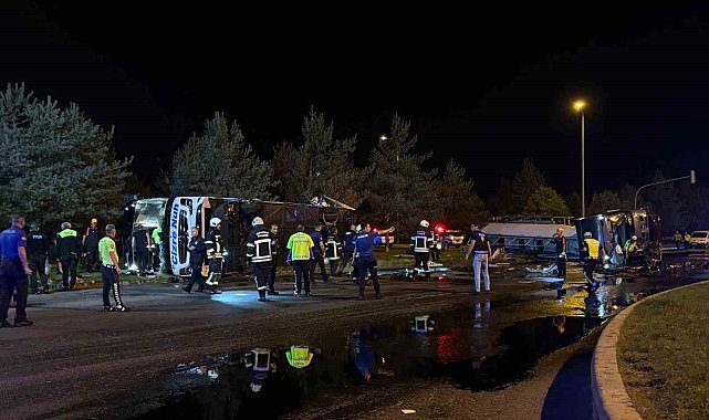 Kayseri'de feci kaza: Yolcu otobüsü ile yakıt tankeri taşıyan tır çarpıştı: Yaklaşık 30 yaralı