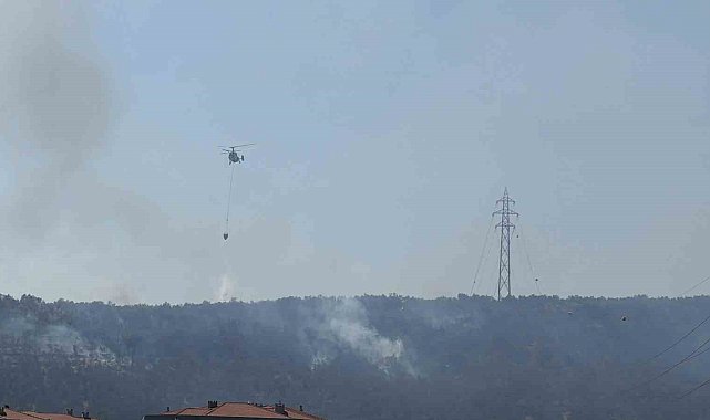 Kazdağları eteklerindeki yangın Zeytinli Mahallesine doğru ilerliyor