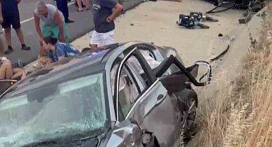 Keşan'da iki otomobil çarpıştı: 9 kişi yaralandı