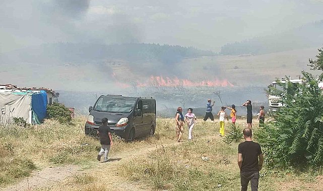 Keşan'da otluk alandaki yangında ev kül oldu