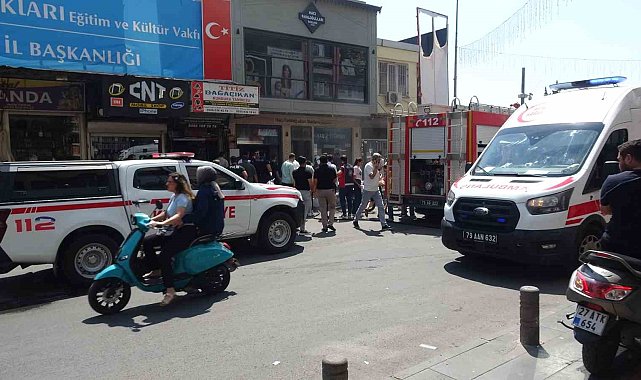 Kilis'te tatlıcı dükkanında yangın paniği