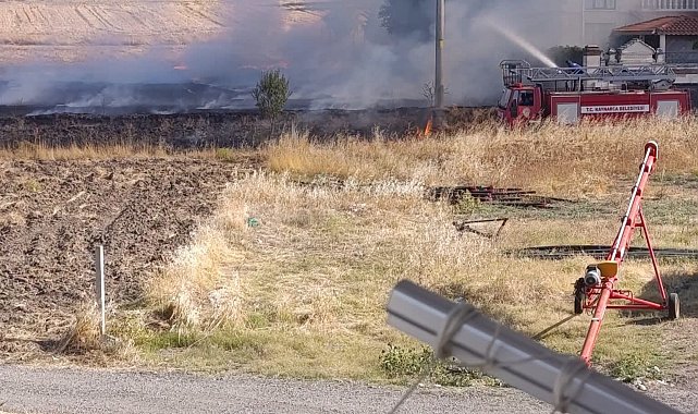 Kırklareli'nde spiral makinesinden çıkan kıvılcımlar yangın çıkardı