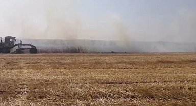 Kırklareli'nde yerleşim alanlarına sıçrayan anız yangınında bir bağ evi yandı