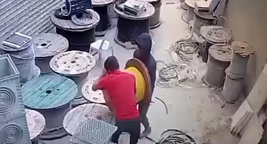 Konteynerlerden kablo vurgunu yaparken kameralara yakalanan suç makineleri tutuklandı
