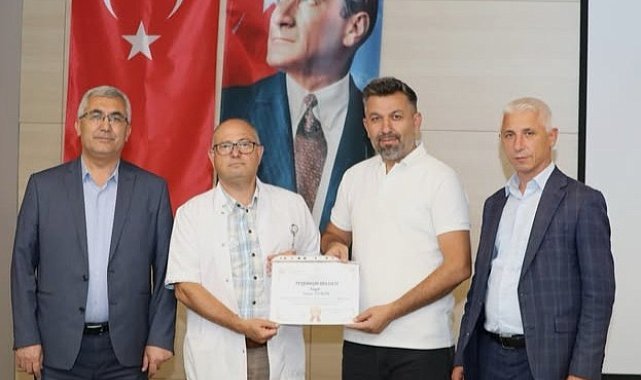 Kütahya Şehir Hastanesi'nden Tıbbi Sekreter İshak Orman'a teşekkür belgesi