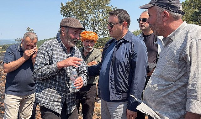 Kütahya'da ekinleri yanan köylülere Vali Işın'dan destek sözü