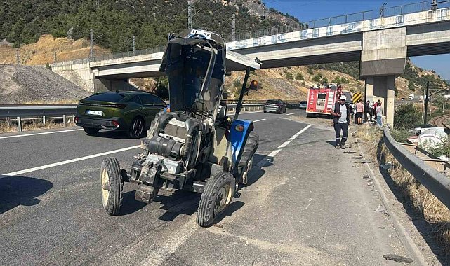 LPG tırı ile traktör çarpıştı: 1'i ağır 2 yaralı