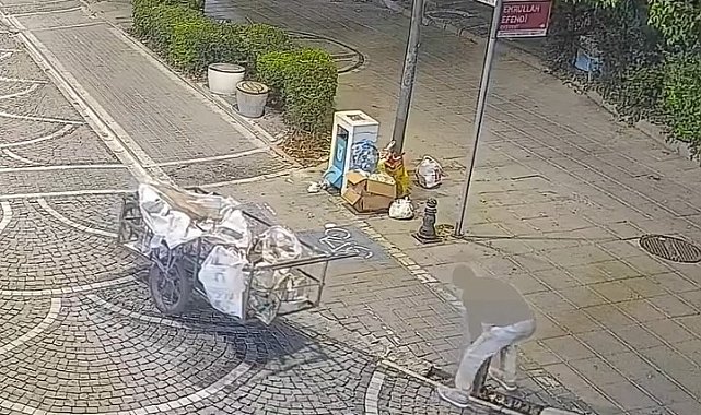 Lüleburgaz'da mazgal hırsızlığı kamerada