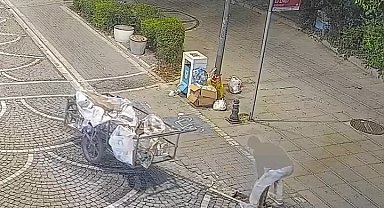 Lüleburgaz'da mazgal hırsızlığı kamerada