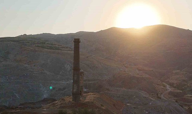 Maden ilçesinde gün batımı görüntülendi