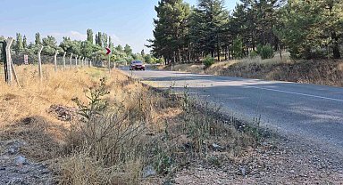 Mahalle muhtarından yol kenarlarındaki kurumuş otlar için 'yangın' uyarısı