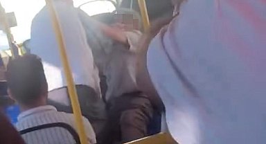 Malatya'da 2 yaşlının yolcu otobüsündeki ilginç kavgası kamerada
