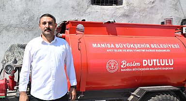 Manisa Büyükşehir'in tankeri yangının köye ulaşmasını engelledi