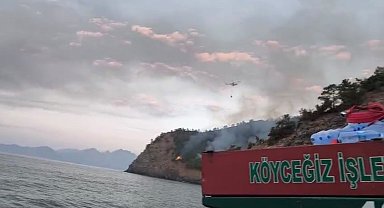 Marmaris'teki yangının enerjisi düşürüldü, ekiplerin mücadelesi sürüyor