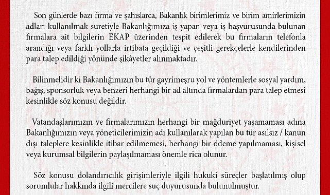 MEB: "Bakanlığımızın sosyal yardım veya bağış adı altında firmalardan para talep etmesi söz konusu değildir"