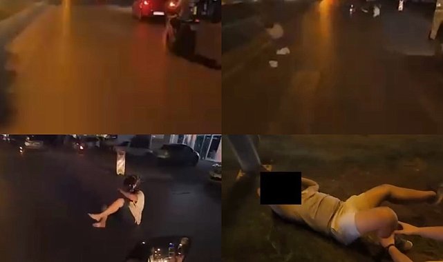 Mersin'de motosikletin yayaya çarptığı kaza kask kamerasında