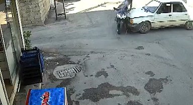 Motosiklet sürücüsü metrelerce havaya fırladı