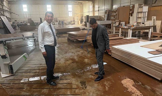 MTSO Başkan Adayı Boyraz'dan fırtınadan etkilenen OSB'ye ziyaret