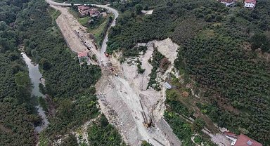 Ordu'yu İç Anadolu'ya bağlayan Akkuş-Niksar kara yolunda fore kazık çalışmaları başladı
