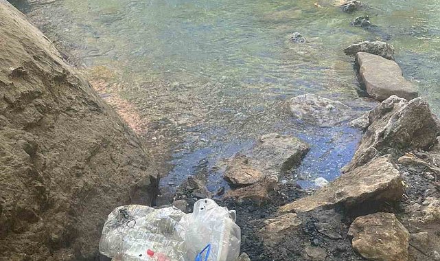 Piknik alanına bırakılan çöpler vatandaşın tepkisine yol açtı