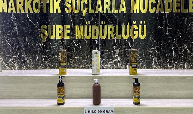 Şampuan şişelerinde 3 kilo sıvı metamfetamin ele geçirildi