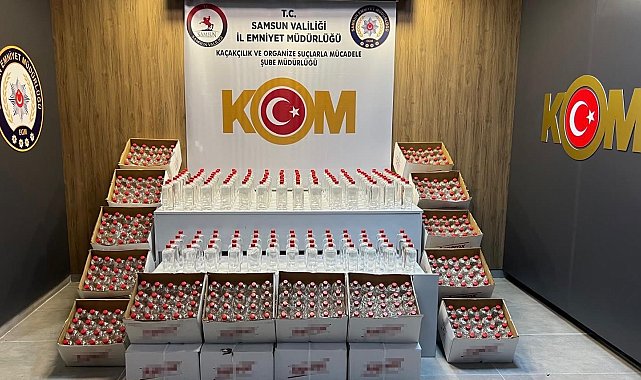 Samsun'da 1 ton 160 litre kaçak etil alkol ele geçirildi