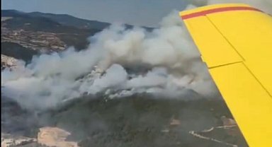 Sındırgı'da orman yangını! 6 uçak ve 6 helikopter havada
