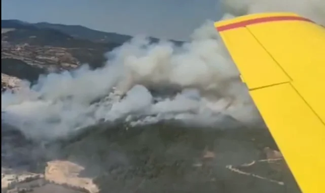 Sındırgı'da orman yangını! 6 uçak ve 6 helikopter havada