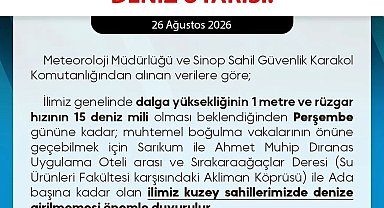 Sinop'ta deniz uyarısı